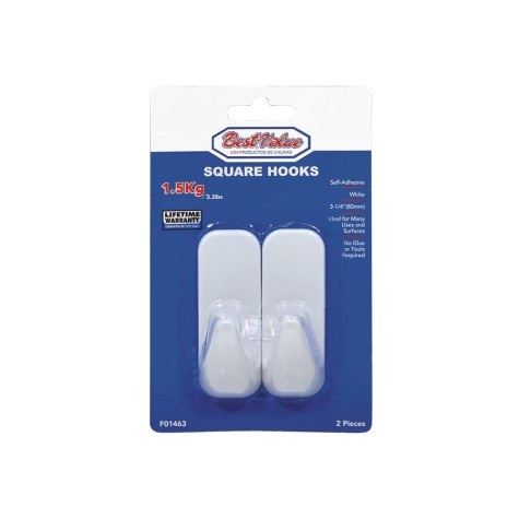 GANCHO DE PLÁSTICO AUTOADHESIVO X 2 UD.