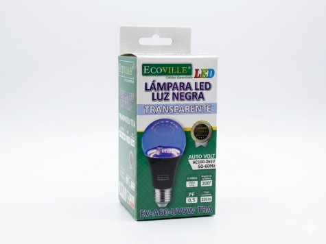 FOCO LED LUZ NEGRA ECOVILLA 9 W