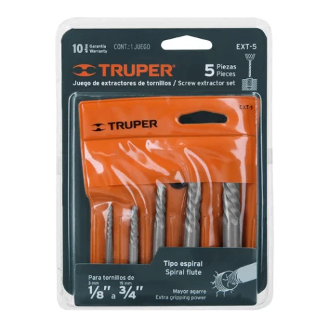 EXTRACTOR DE TORNILLOS TRUPER 5 PZS